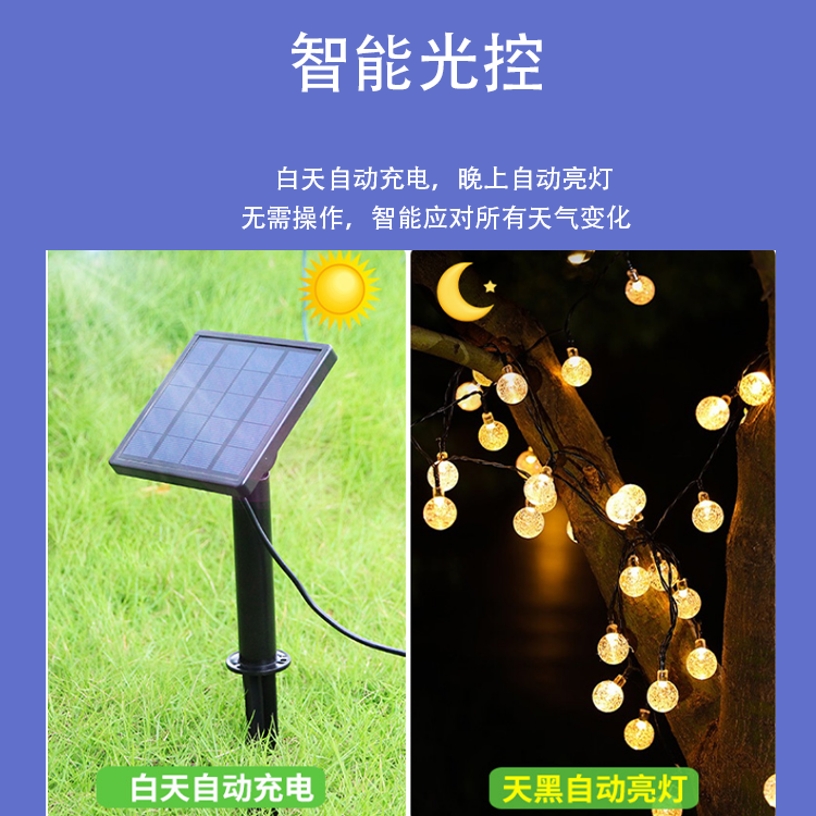 Sunlight Bubble Ball Light String Outdoor Waterproof Colorful Light Flashing Light String Safe and Durable, Easy to Customize