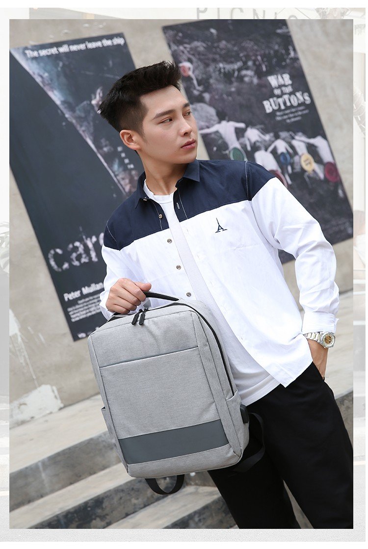 【 Customized 】 Men's backpack with large capacity and multifunctional laptop backpack for students