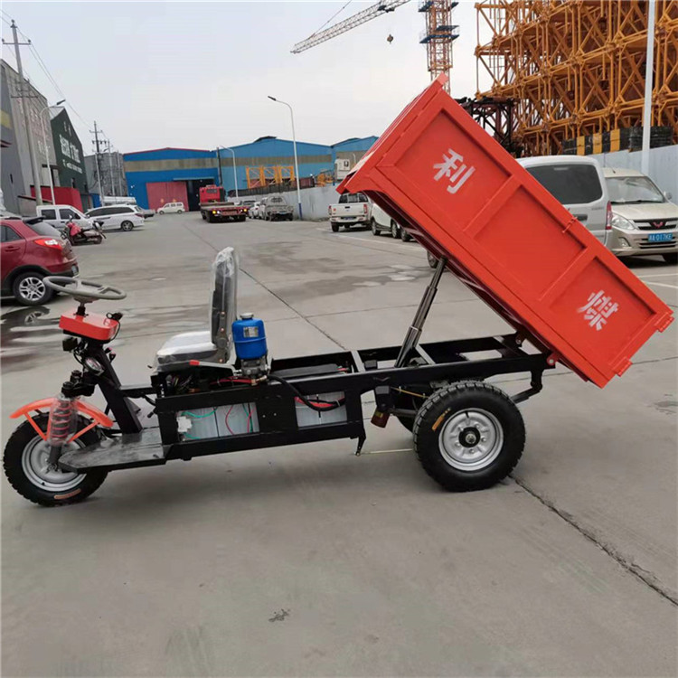 Self dumping electric tricycle 1-5 ton tipping bucket transport vehicle for mining narrow alley engineering vehicles with shed can be customized