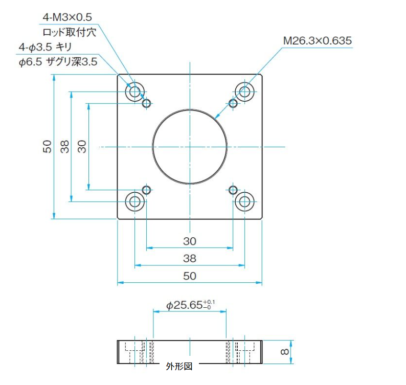 Japan SIGMAKOKI Sigma Optical Cage Cube Screw Cover Plate C30-CB-CVP-M26.3