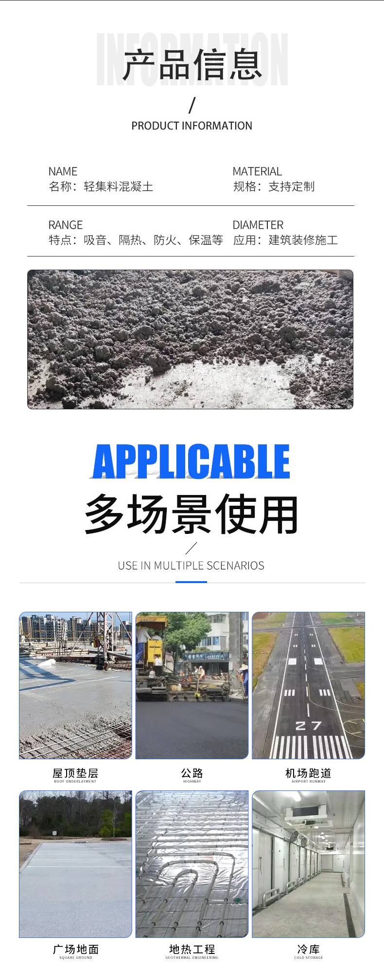 Cuiheng Building Materials provides multiple models of composite lightweight aggregate concrete with high temperature resistance