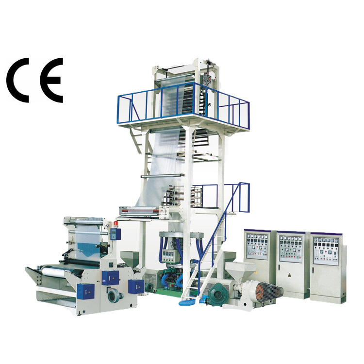 Double color single screw double die blow film machine suitable for PE raw materials in the clothing and textile industry