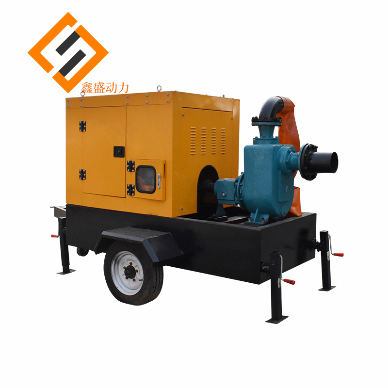 10 inch mobile pump truck water pump unit, large flow diesel engine sewage pump, self priming pump