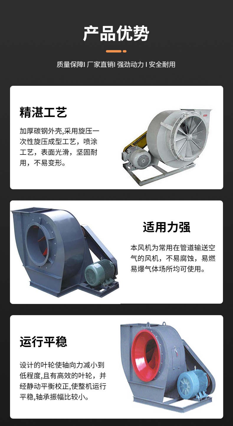 Explosion proof centrifugal fan workshop exhaust smoke and dust fan, low noise, strong air volume, wear-resistant ring fan, stable operation