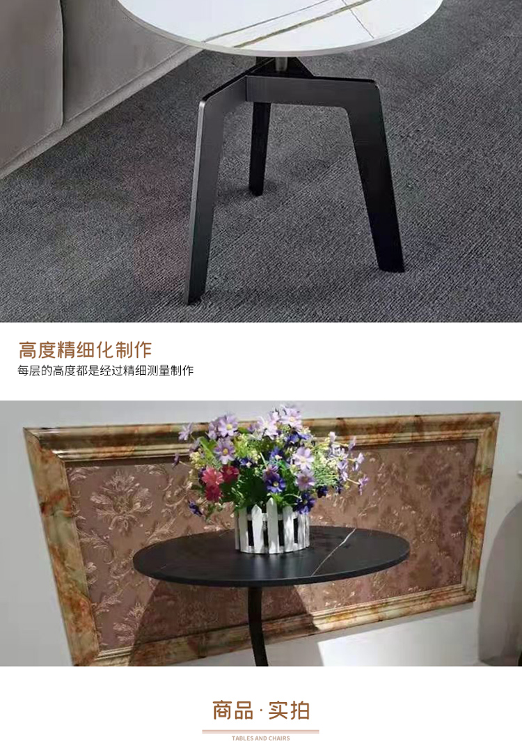 Light luxury rock board small coffee table minimalist living room side table balcony bedside table manufacturer Dongyang