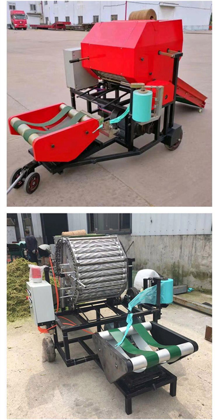 Corn straw kneading, bundling, and coating machine for cattle raising, grass briquetting machine for storing winter forage, and packaging machine