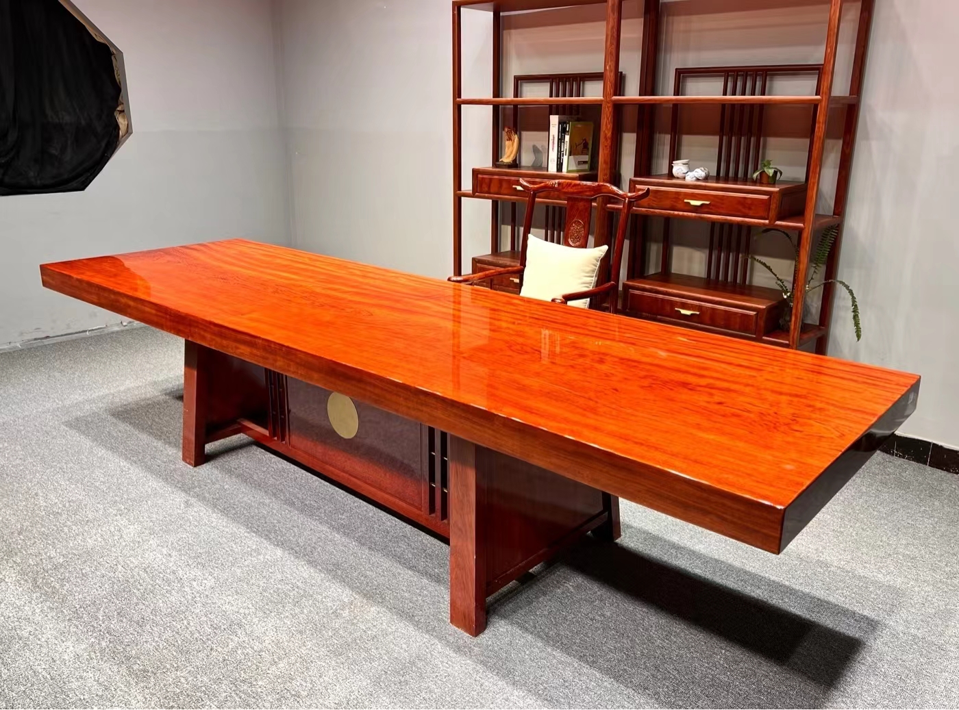 Yuanmufang Ba Hua Solid Wood Large Plate, 333 * 101 * 10, New Chinese Tea Table, Desk, Conference Table, Tea