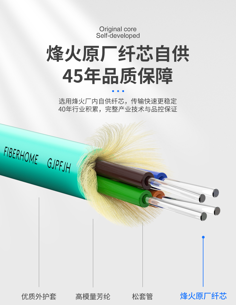 FiberHome, the overall distributor of FiberHome, is a 10 Gigabit multimode telecommunications grade indoor optical cable GJPFJHOM3/4 with low smoke