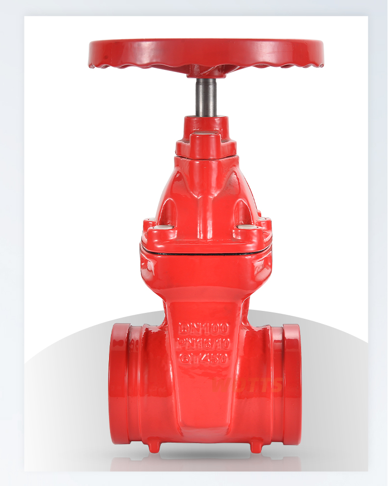 Jingtan Fire Water Valve Z85X Grooved Concealed Stem Gate Valve Lianggong Soft Seal DN100Q Ductile Iron