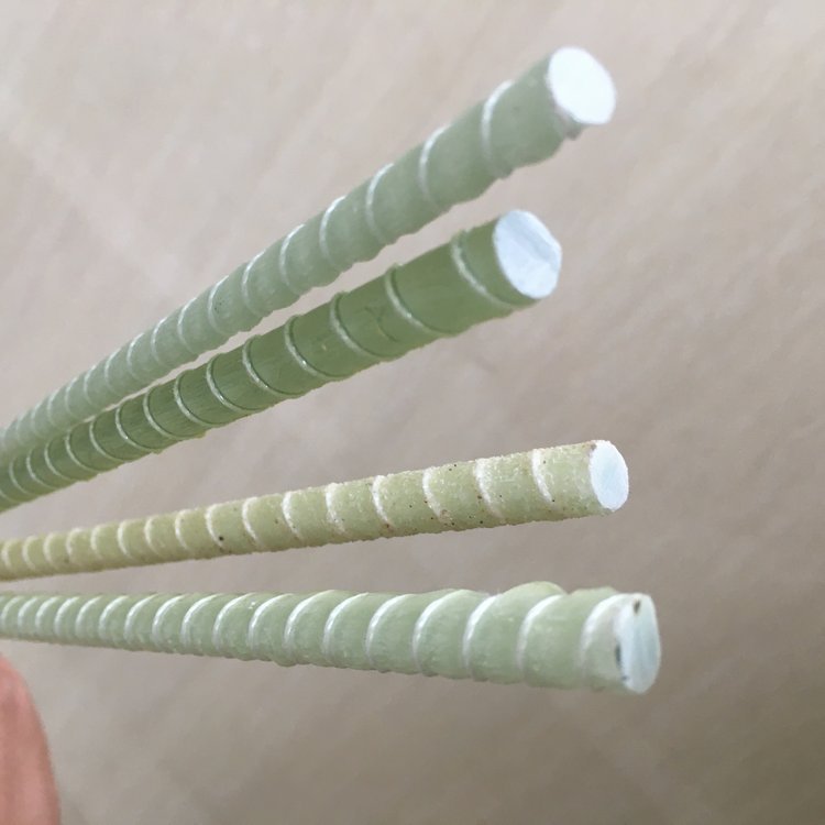 Glass fiber reinforcement material, high durability glass fiber composite reinforcement material, GFRP Rebar, fully threaded glass fiber rod body