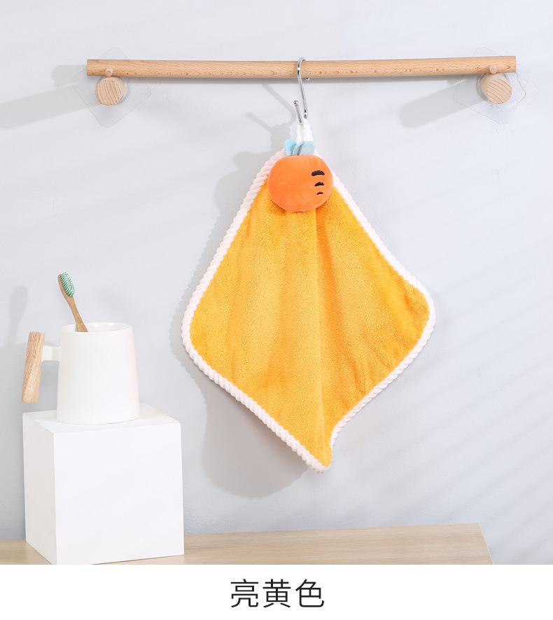 Coral velvet towel, cartoon soft small towel, hanging children's square towel, bathroom, kitchen, absorbent handkerchief