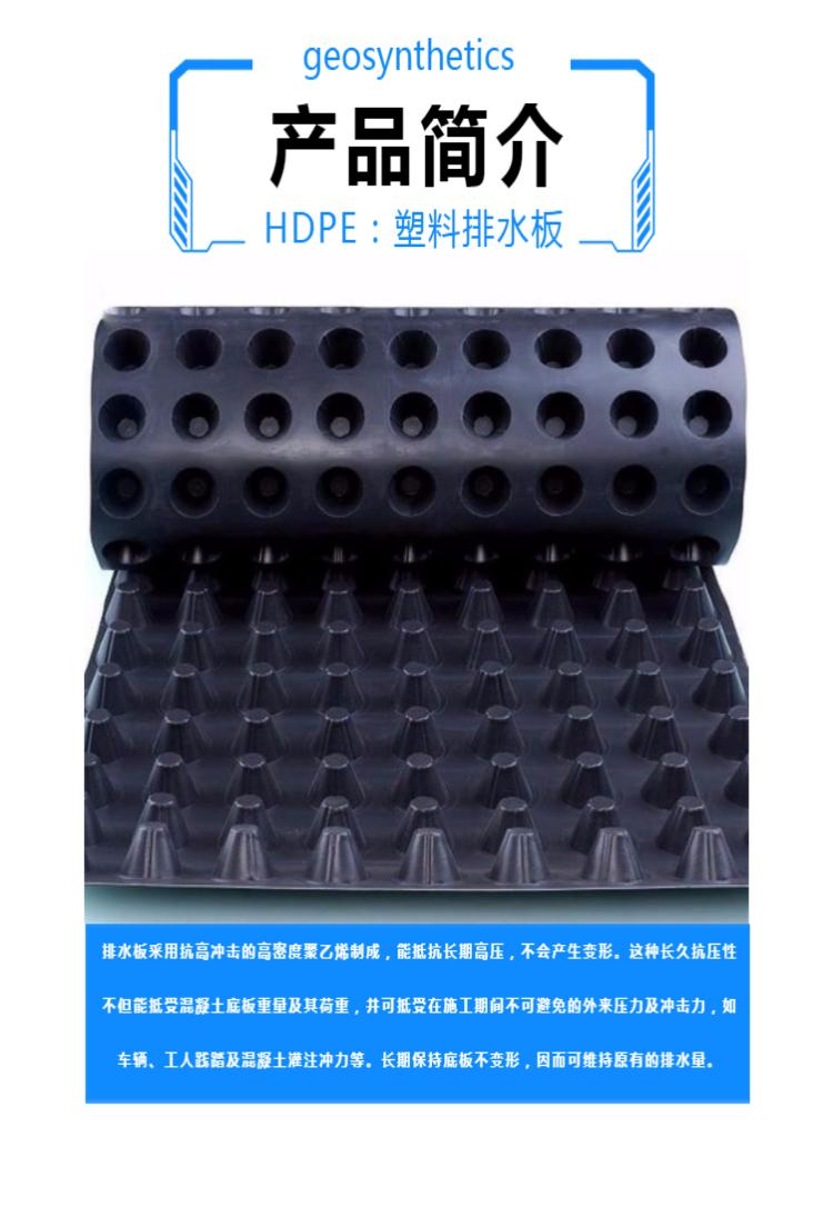 Wuhan Construction Engineering HDPE Filter Board Composite Geotextile Drainage Board 2cm Drainage Board