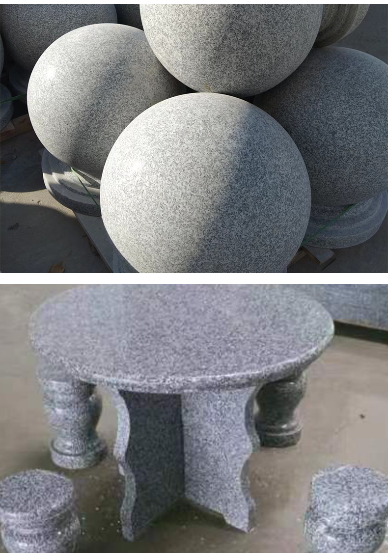 Garden Outdoor Granite Antique Stone Table Park Leisure Stone Bench Sesame Grey