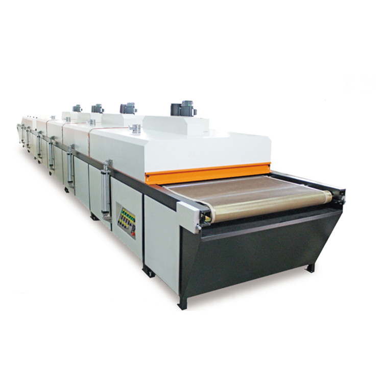 High temperature drying channel silk screen spraying assembly line, ceramic oven, iron dragon stainless steel mesh belt furnace