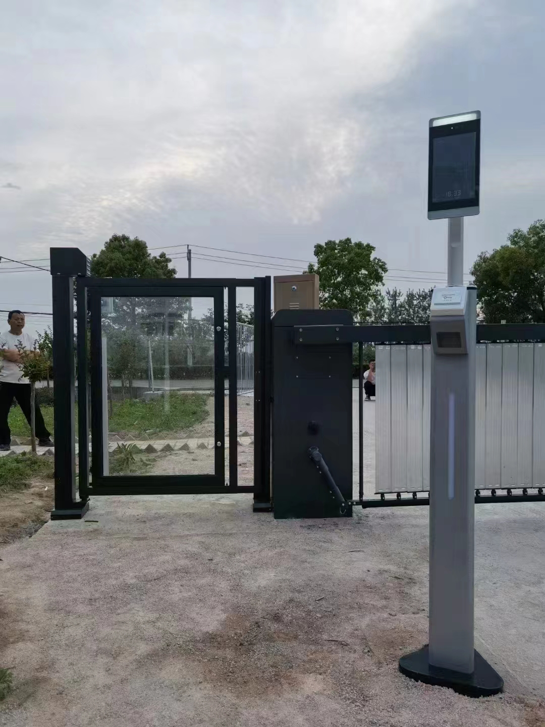 Pedestrian passage advertising door electric door community advertising gate Kunjie Technology