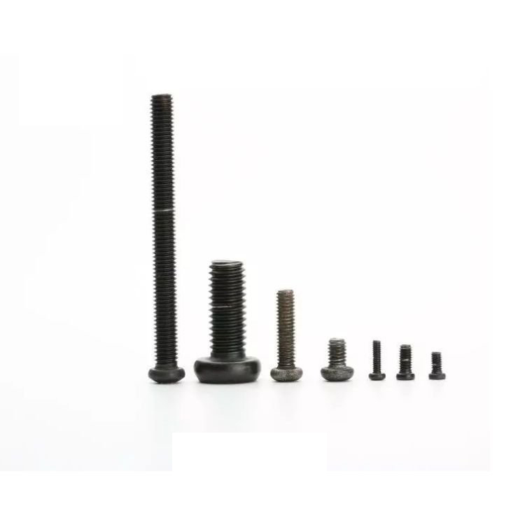 Customized carbon steel black round head screws, cross recessed pan head cutting tail self tapping screws, milling tail screws