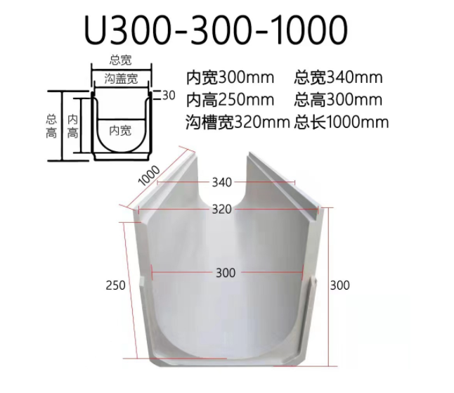 Integrated drainage ditch resin 304 with high strength and various specifications can be customized with good corrosion resistance. Community sidewalks