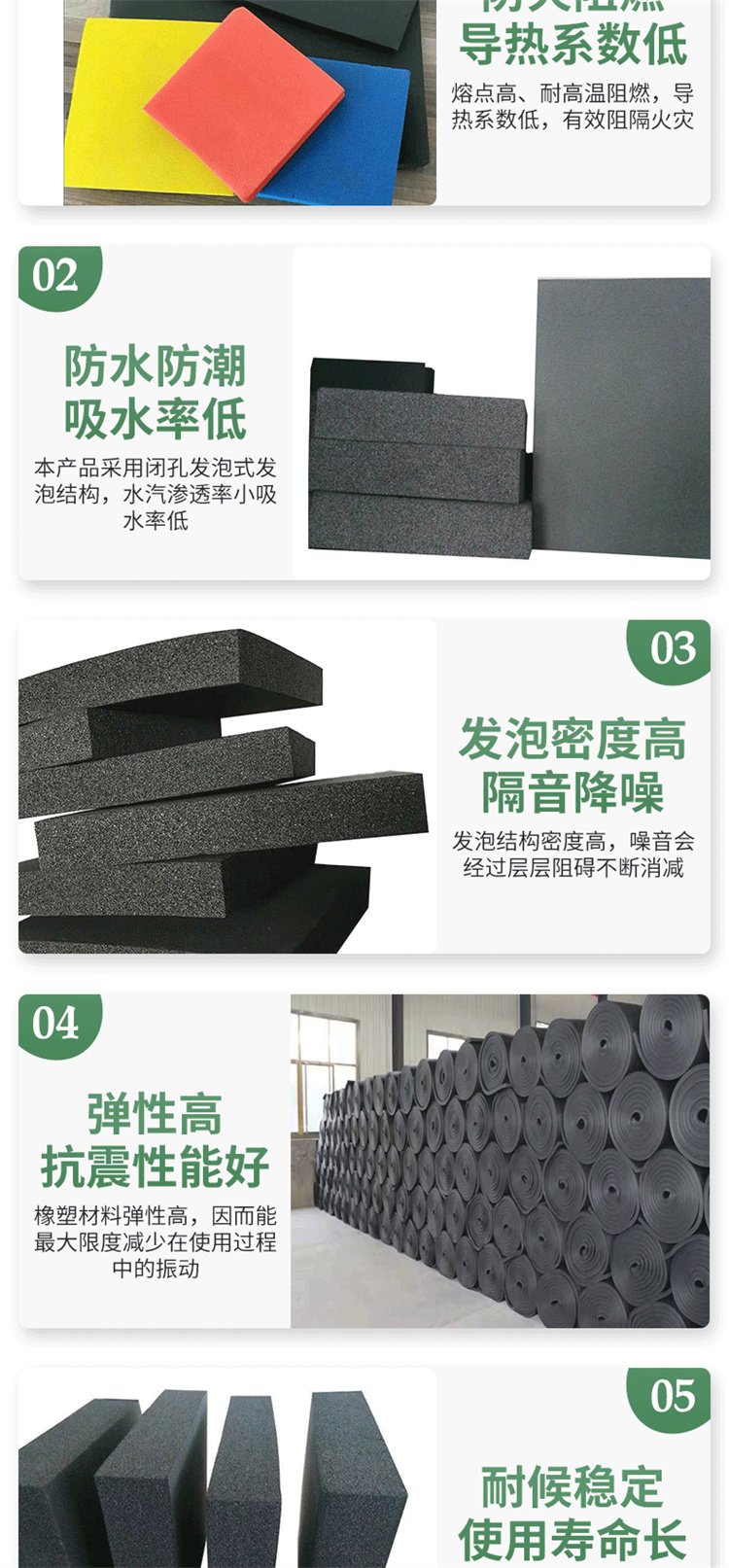 Insulation board for roof insulation, rubber plastic insulation cotton composite aluminum foil rubber plastic board, Jiahao Energy Saving Technology