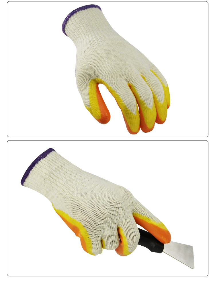 Rongzhituo L075 anti-skid, wear-resistant, breathable, impregnated, waterproof, rubber gloves, double-layer labor protection gloves wholesale