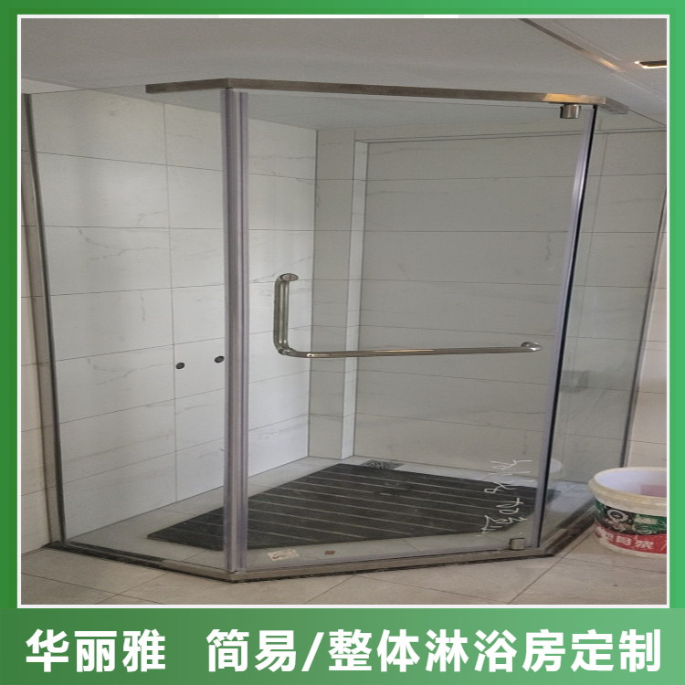 Simple shower room, black diamond shaped bathroom, dry and wet separation, stainless steel flush door bathroom, shower screen