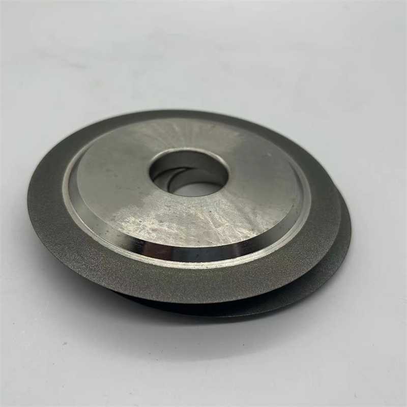 Double bevel electroplated diamond grinding wheel, tungsten steel cutting tool, spiral groove cutting edge grinding wheel