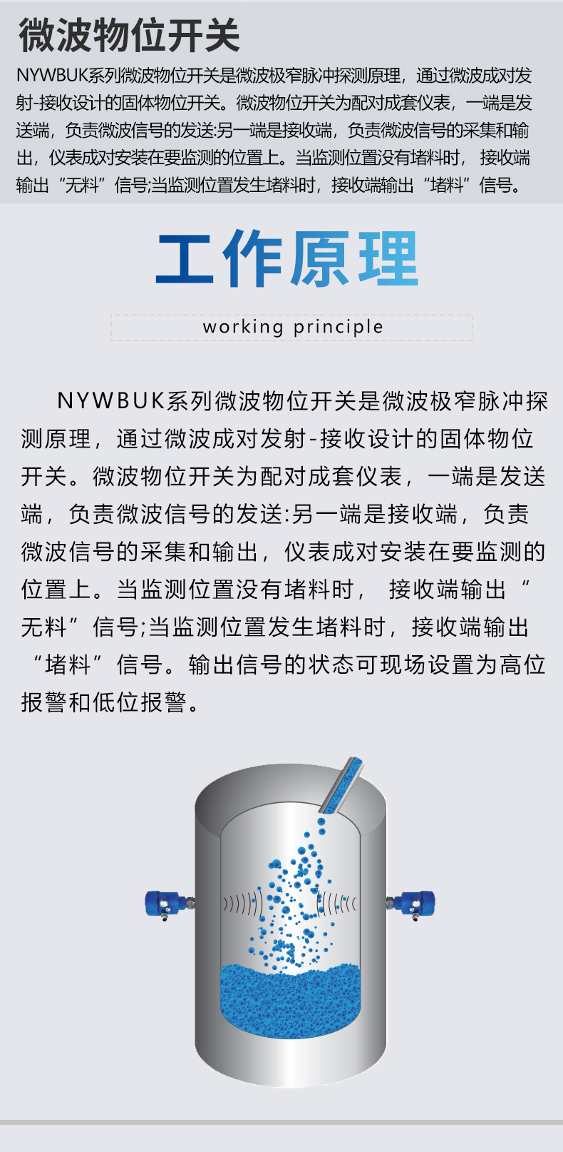 Nuoying Microwave Level Switch Measurement of Granular Viscous Materials in the Food Industry Petrochemical Grain Warehouse Measurement