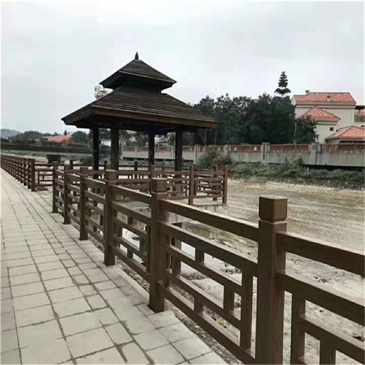 Hengyi Building Materials Scenic Area Imitation Wood Railing Supply Park Concrete Railing Customization