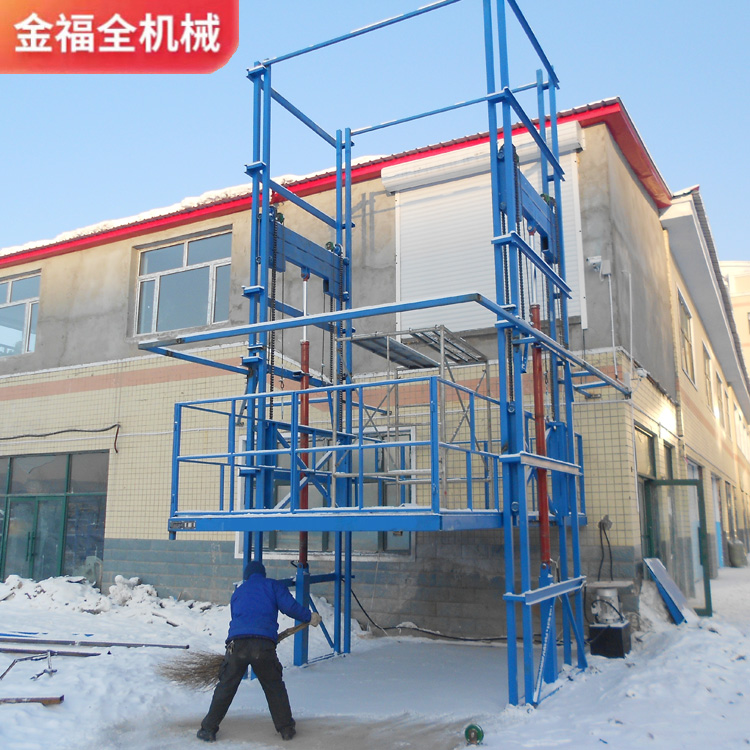 Hydraulic lifting cargo elevator, warehouse building elevator, electric simple fixed lifting platform, guide rail type lifting platform