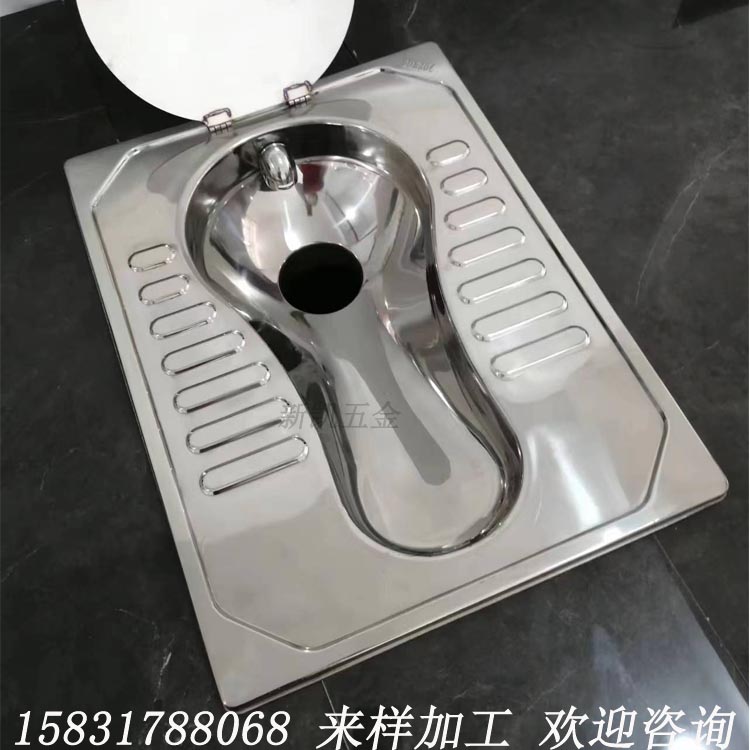 Stainless steel rear sewage squatting toilet with cover, rear flushing, flip cover, squatting pit kick engineering, anti odor toilet renovation