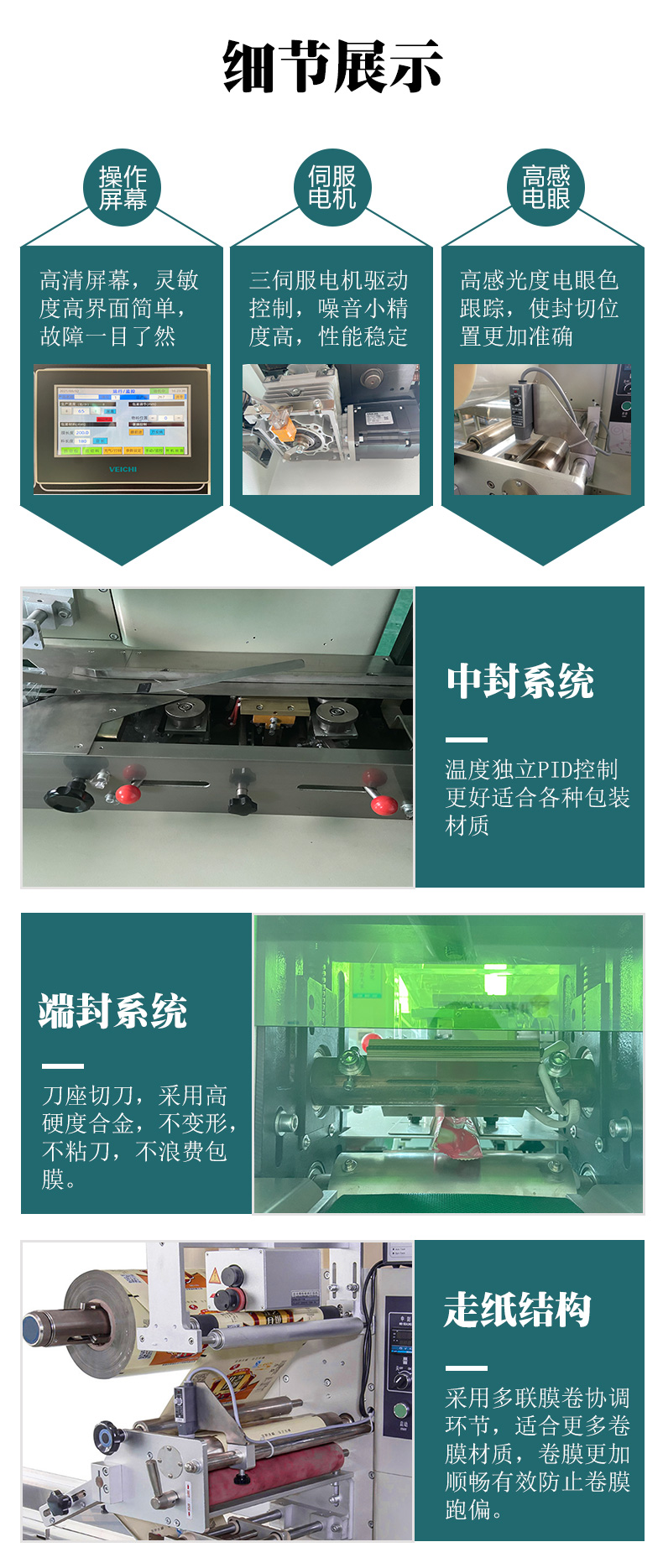 DK360 tray persimmon cake packaging machine supplied by Dikai manufacturer for high-speed and stable pillow type food packaging