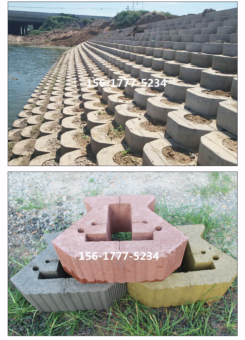 Haisi River Retaining Wall and Revetment Flat Ecological Slope Protection Frame Soil Retaining Cement Ecological Frame