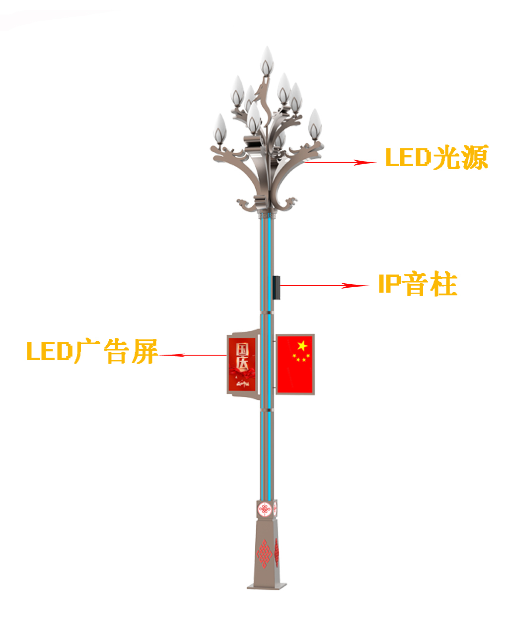 Welcome to inquire about the new multifunctional 5G smart street light 6-meter single light controller