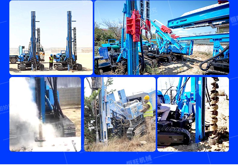 Plateau photovoltaic power pile driver project foundation Pile driver crawler long screw drill