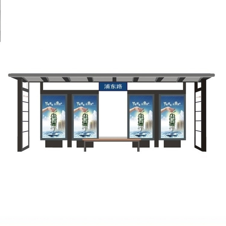 Manufacturer of galvanized municipal bus stops for multi-functional smart bus shelters in cities