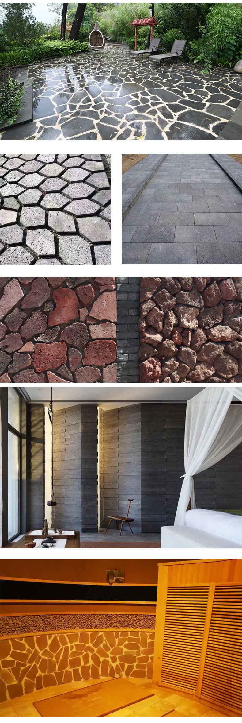 Volcanic slate red and black wall decoration Wall volcanic slate Villa landscaping stone