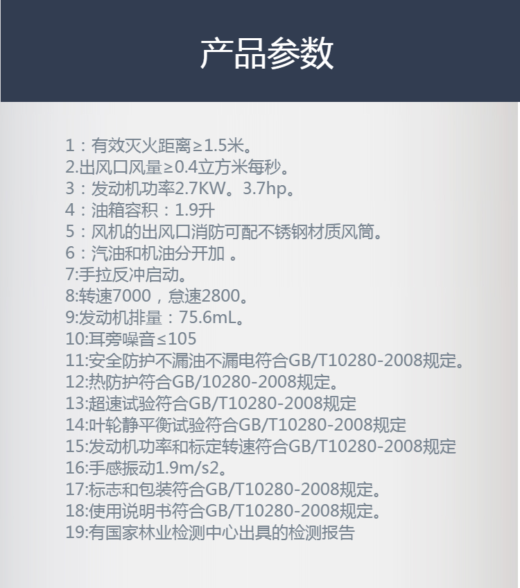 Testing Report on the Four Stroke Road Hair Dryer Belt of Unico 9800 Backpack Wind Extinguisher