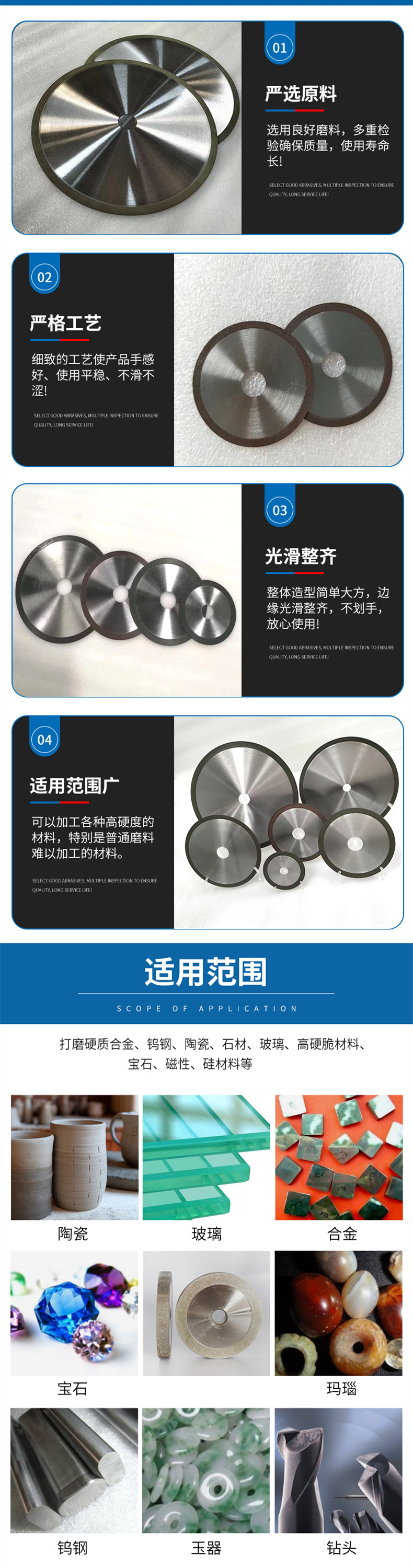 Diamond diamond resin sheet, glass tube, ceramic rod dedicated cutting blade, saving time and effort