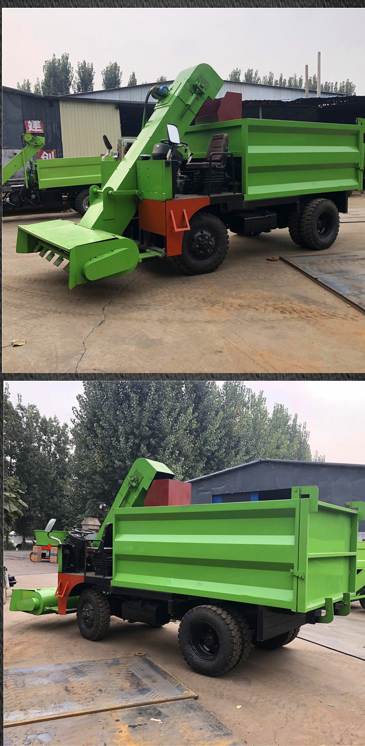 Cattle farm tipping bucket type manure collection truck, diesel farm manure shovel, 2 cubic meters of manure and sewage cleaning truck