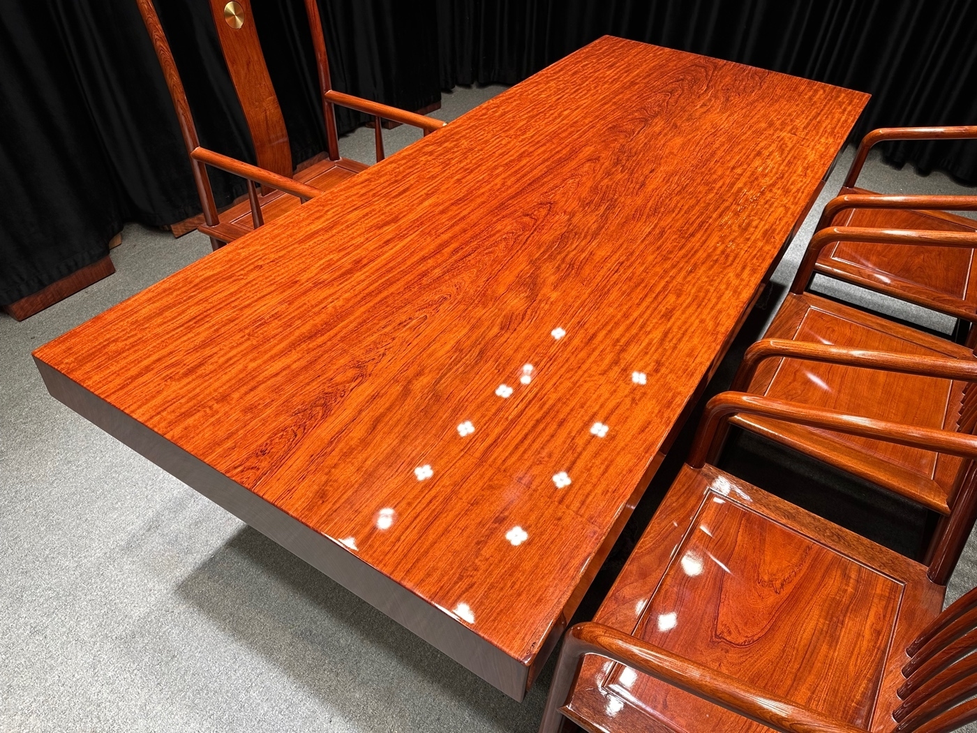 Brazilian solid wood large board table 236 * 100 * 10.3 log mahogany office desk Brazilian rosewood desk