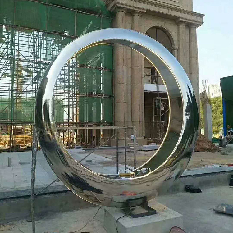 Large stainless steel water droplet sculpture sales office, outdoor garden, outdoor water landscape, water ripple decoration