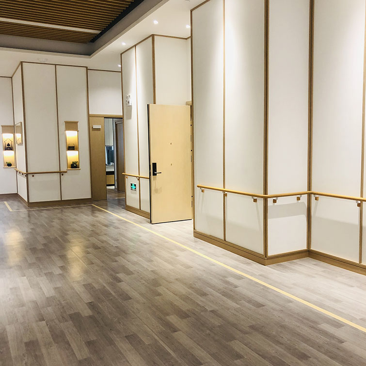 Corridor anti-collision handrail, NAKA wood grain color hospital, Japan Wall handrail, aisle door, entrance and exit handrail