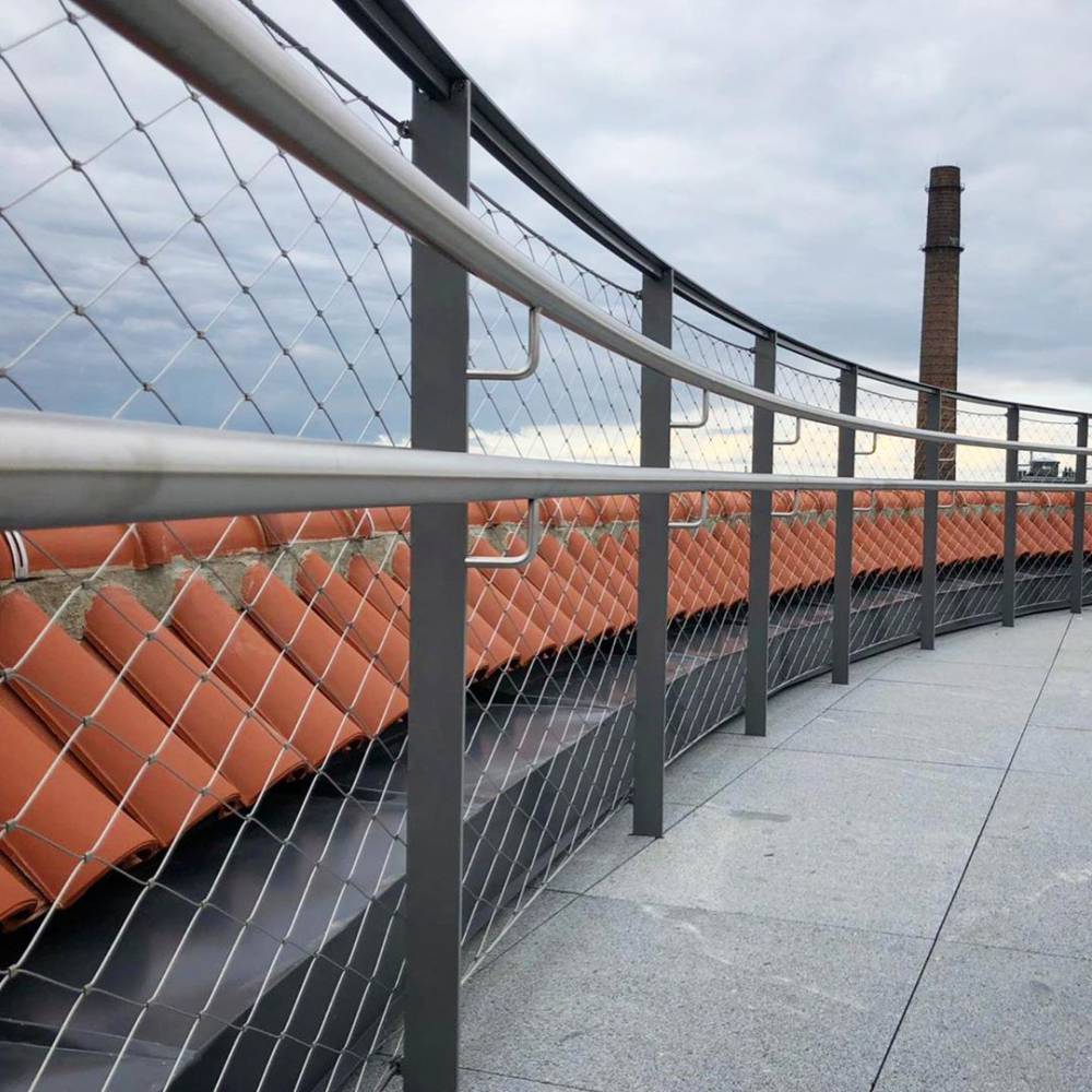 304 stainless steel rope mesh flexible steel wire rope woven fence for anti falling objects in high-rise buildings in residential areas