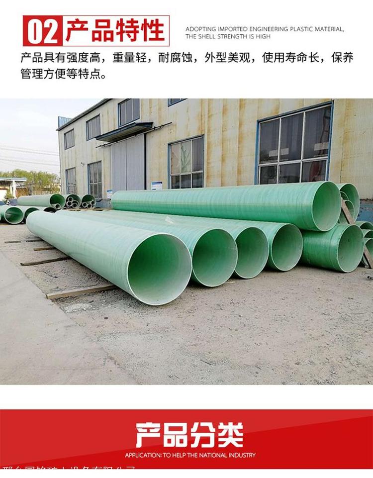 Yuanming Fiberglass Reinforced Plastic Sandwich Pipe Large Diameter Ventilation Pipe Process Composite Pipe Power Protection Pipe