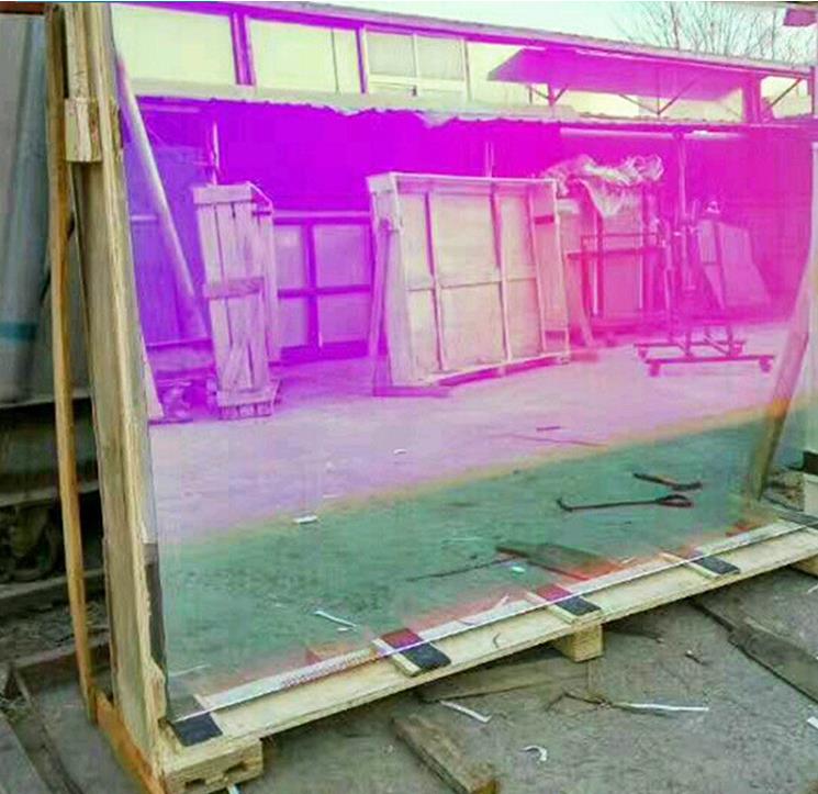 Colorful glass color change, dazzling color glass, laminated curtain wall glass, gradient glass, deep carving, wired art glass