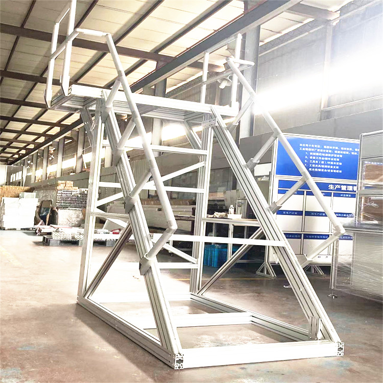 Supply of aluminum profile step workshop, industrial step bridge ladder, anti slip double sided handrail ladder, non-standard