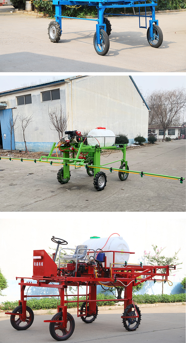 Pedestrian anti slip wheel mountain orchard spraying machine elevated self-propelled spraying machine seat driven four wheel spraying machine