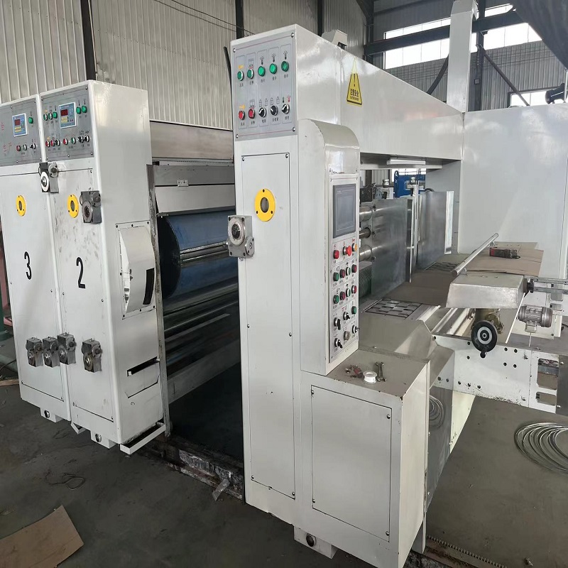 Printing slotting machine dual color printing automatic dual color machine paper box mechanical ink die-cutting machine