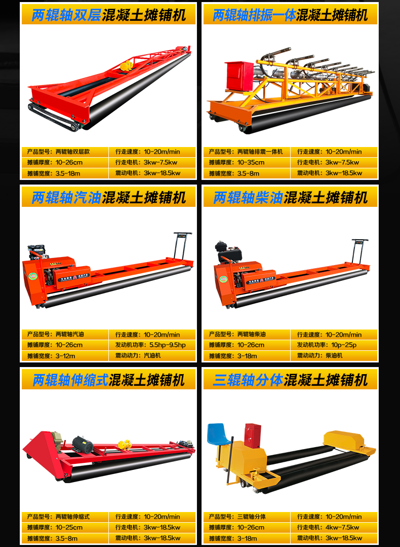 Bridge deck suspension leveling machine, road surface three roll axle small frame double-layer paving machine, laser ultrasonic paving machine