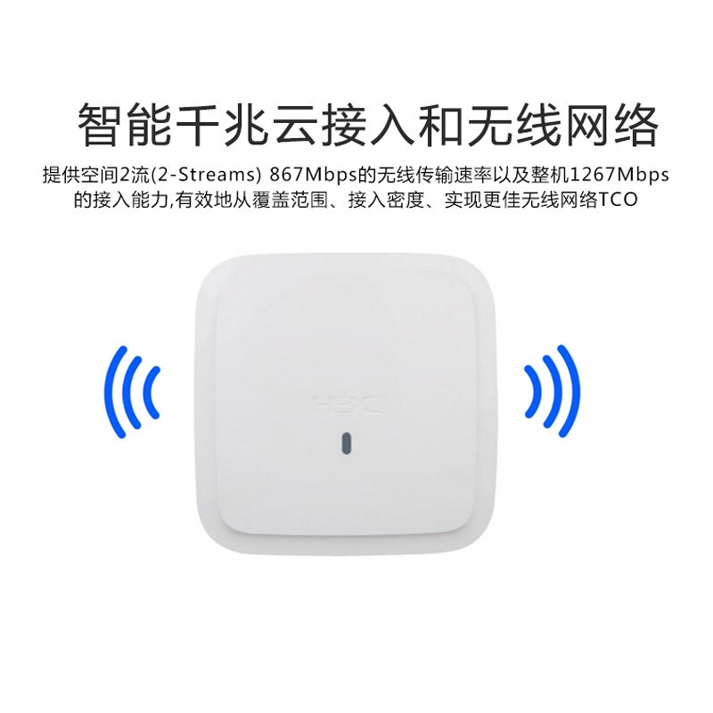 H3C WAP722E-W2-FIT 1267M Indoor Dual Band Ceiling Mounted Dual Gigabit Ethernet Port Enterprise Wireless AP