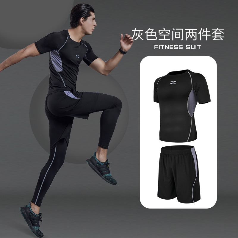 Fitness room sports suit customized men's summer Skin-tight garment running yoga clothes basketball clothing equipment customized